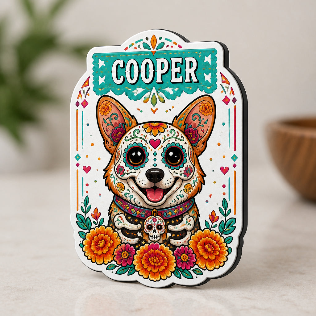 Custom Sugar Skull Pet Portrait Fridge Magnet - Personalized Custom Shape Fridge Magnet 167bcfe0-1446-4753-9800-acfbb2a7b380.jpg