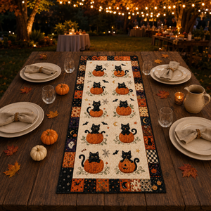 Black Cat Pumpkin Patchwork Table Runner, Halloween Autumn Decor 167f7193-e6da-43bc-88c5-23f224435399-1.png