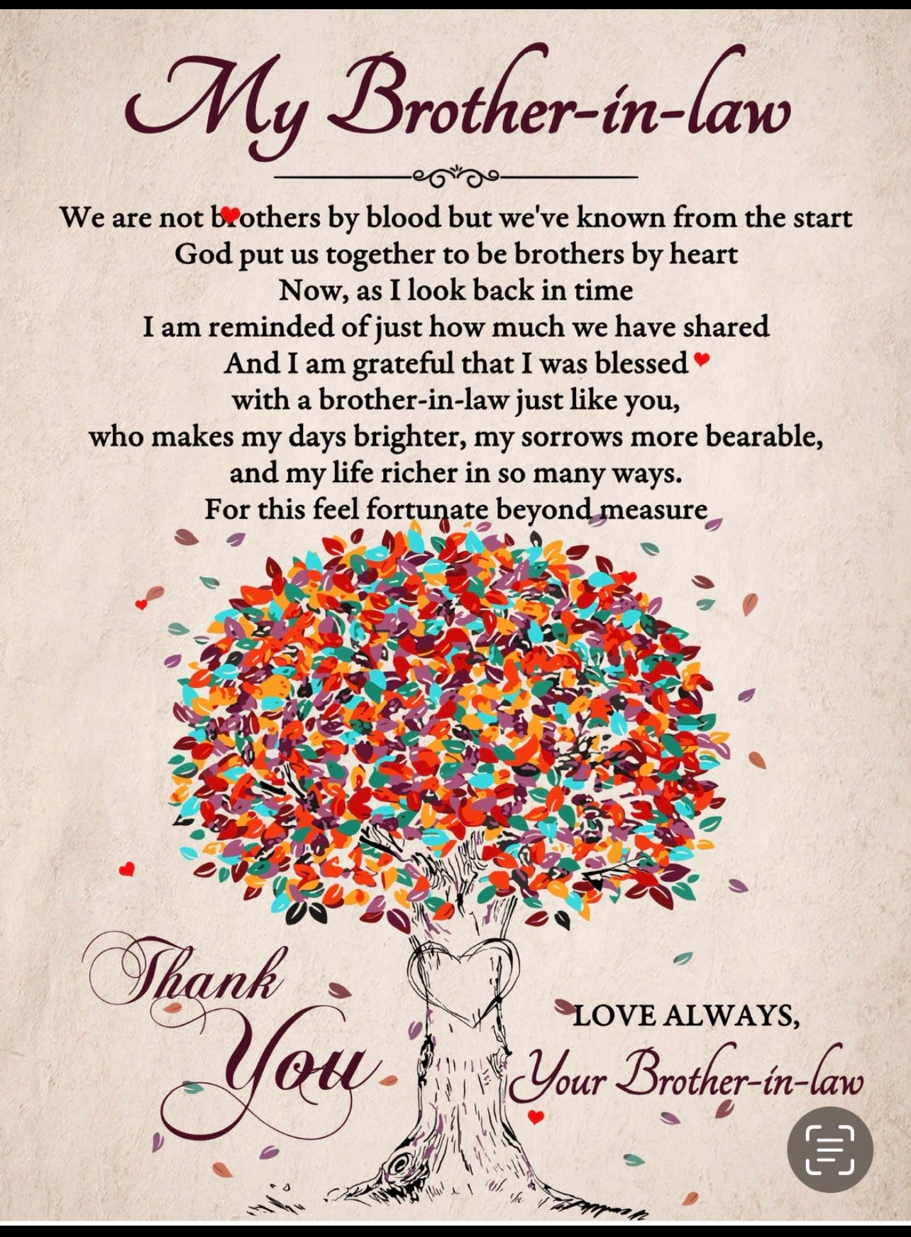 To My Brother-in-law Thank You Color Tree Canvas Gift for Brother-in-law 1685586731899.jpg