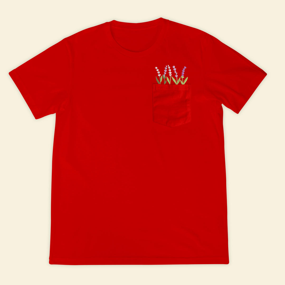 Embroidery Lavender Pocket T-shirt 1689323974382.jpg