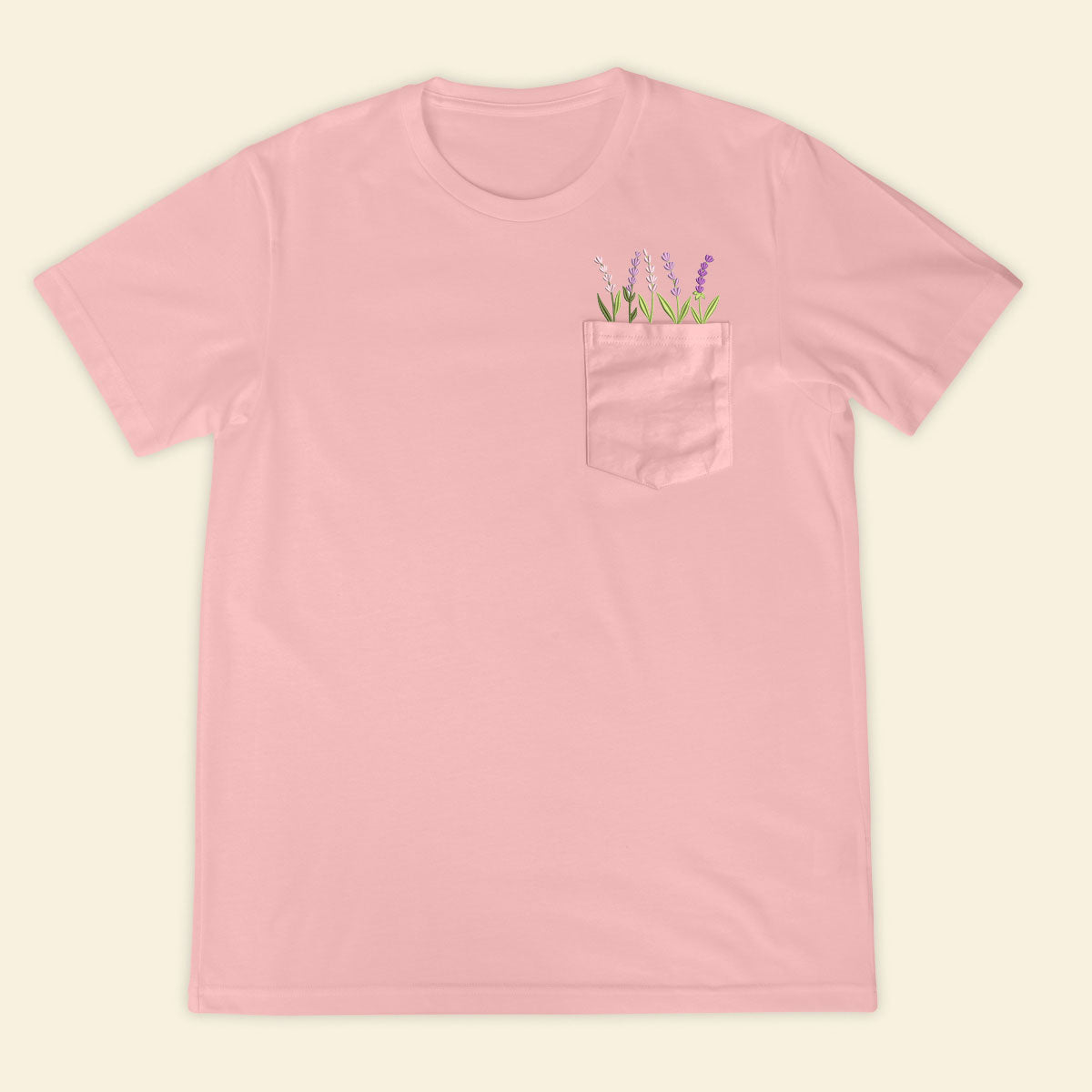 Embroidery Lavender Pocket T-shirt 1689323974416.jpg