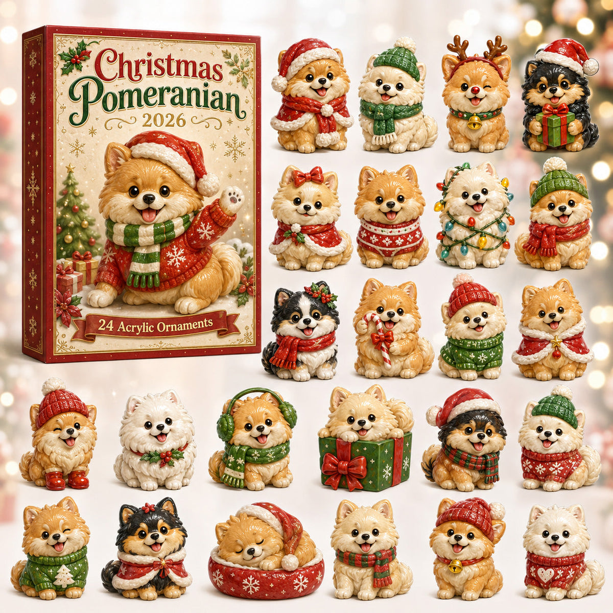 Christmas Pomeranian Advent Calendar 2026 - 24-Day Festive Countdown, Acrylic Charms Blind Box - Gift For Pomeranian Lovers 168fe1da-7e0a-4361-a5f9-613d119e9ac5-christmas-pomeranian.jpg