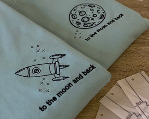 Couple Blue Embroidered Space Rocket And Moon T-shirts Hoodies Aesthetic Crewneck Sweatshirts Anniversary Birthday Gift For Her And Him 1691573659443.jpg