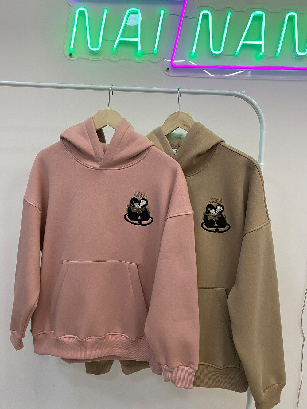 Couple Cartoon Monkey Hugs Cute Animal Embroidered Hoodies Long Distance Relationship Matching Items Sweatshirts For Anniversary Gift 1691573935665.jpg