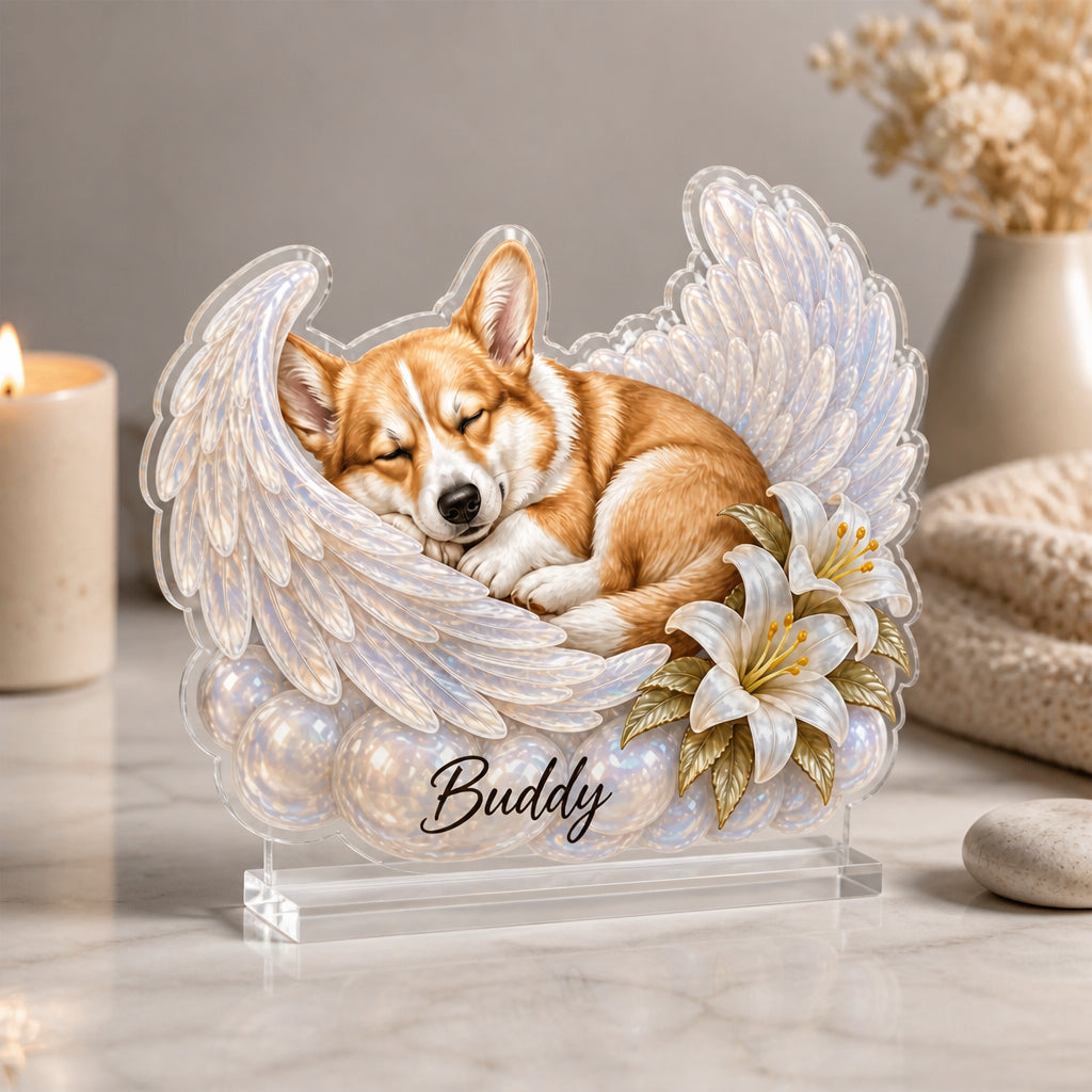 Custom Pet Memorial Acrylic Standee – Angel Moon Portrait with Name - Personalized Acrylic Custom shape Standing 1 layer (FS) 16916c42-29ad-49a2-93e5-fa50964bdbe1.jpg
