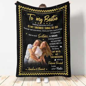 To My Besties Sitting Girl - Personalized Blanket - Gift For Besties, Sister 1692154513442.jpg