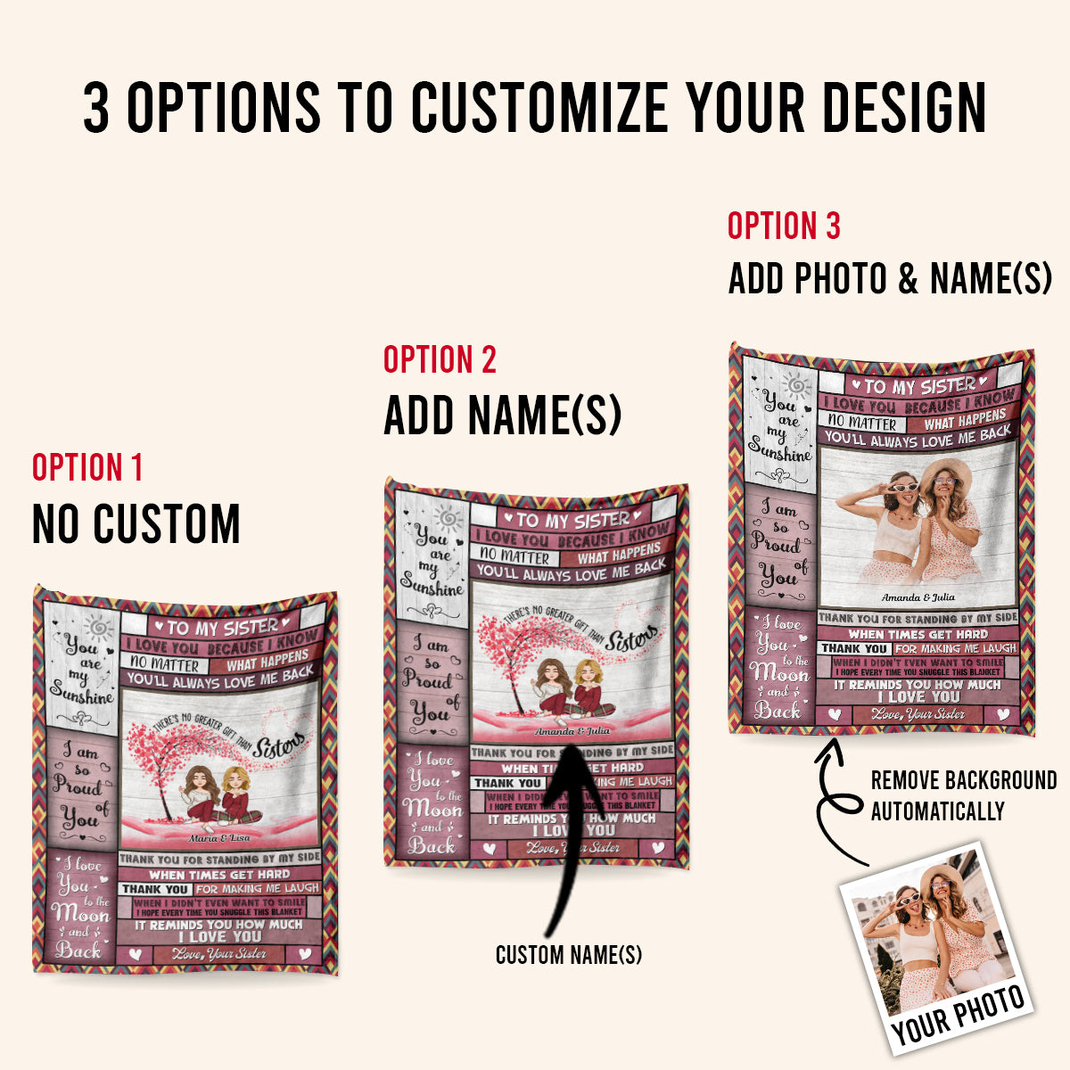 I Love You My Sister - Personalized Blanket - Gift For Friends, Sister, Besties 1692242199361.jpg