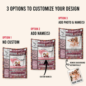 I Love You My Sister - Personalized Blanket - Gift For Friends, Sister, Besties 1692242199361.jpg