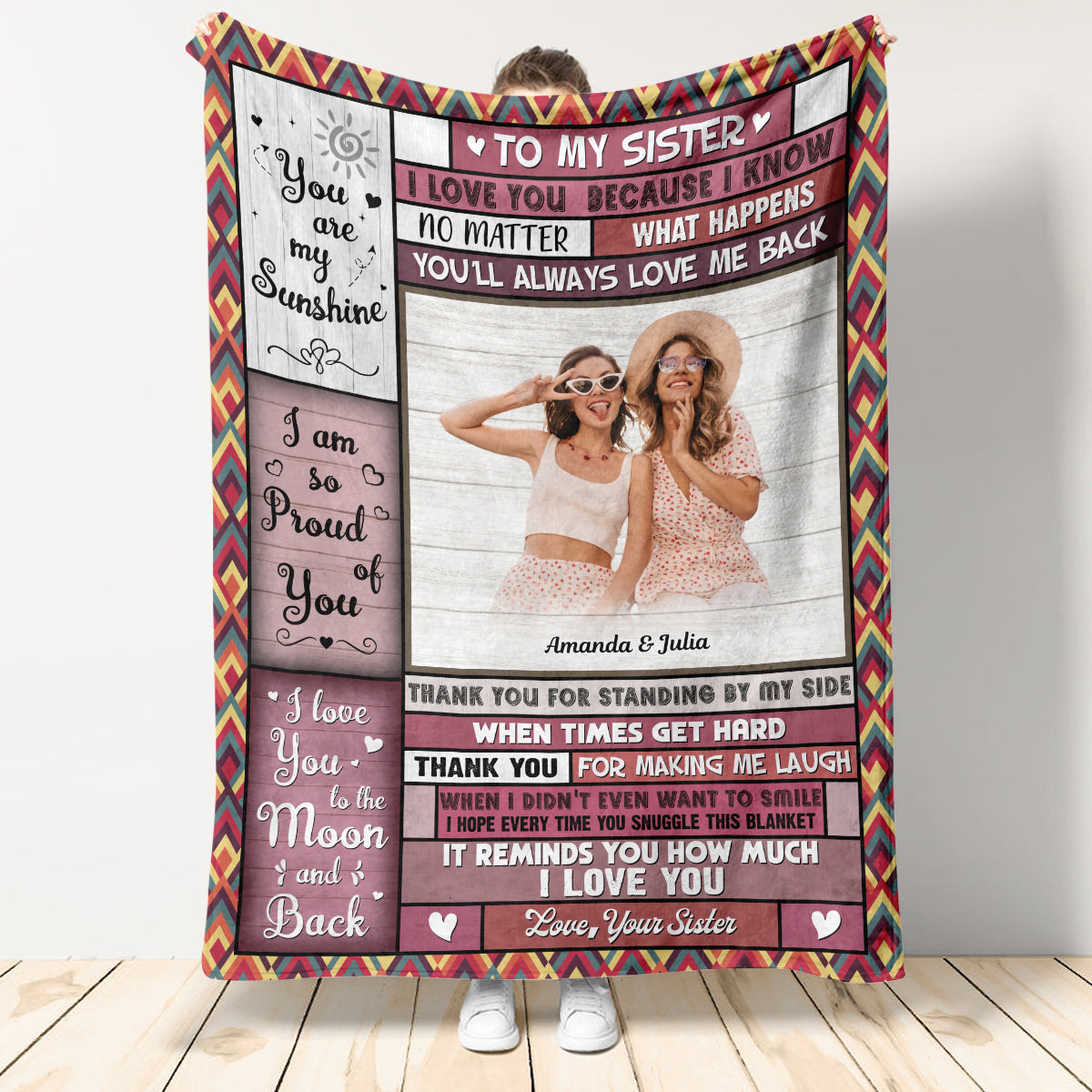 I Love You My Sister - Personalized Blanket - Gift For Friends, Sister, Besties 1692242199508.jpg