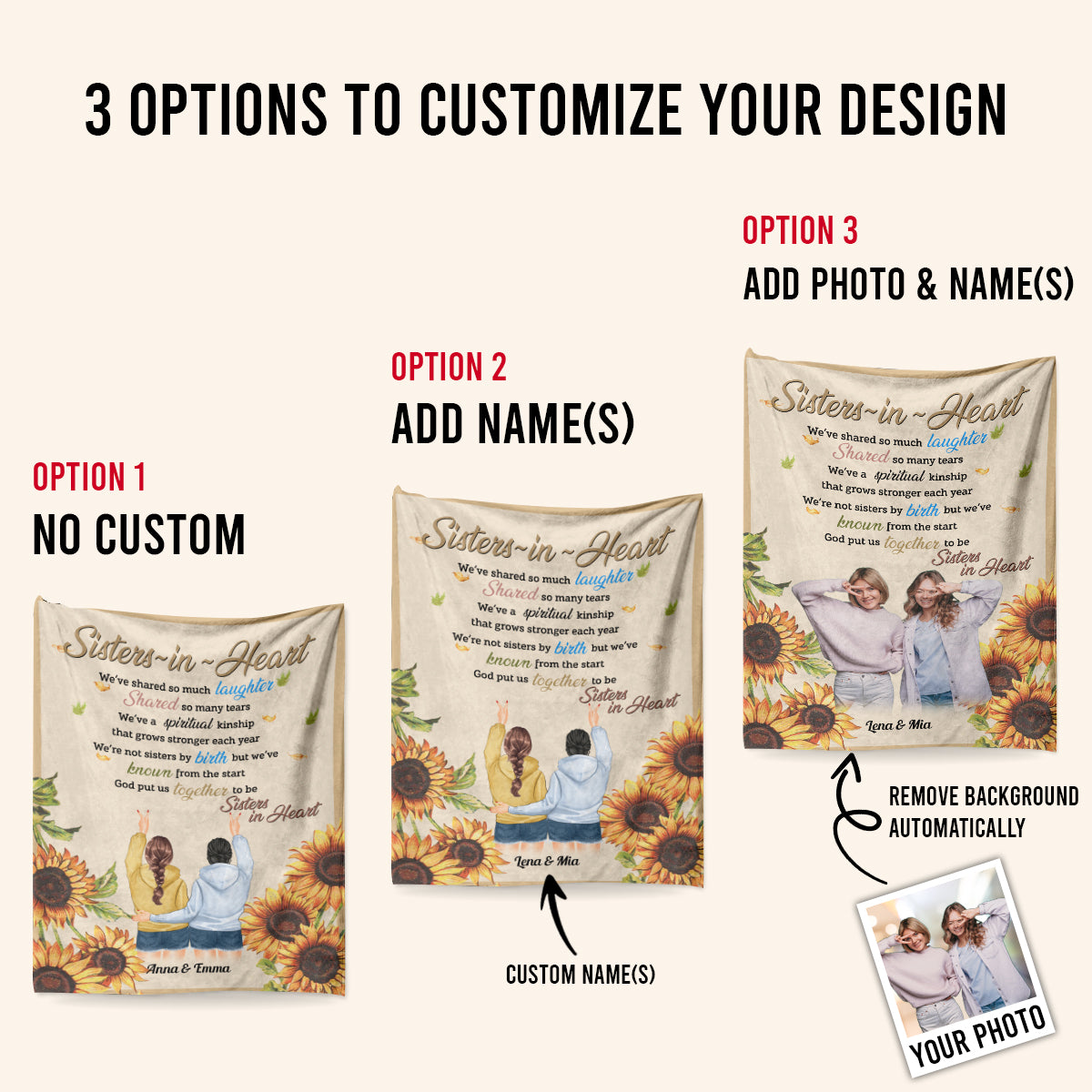 Sisters In Heart - Personalized Blanket - Gift For Sister, Friends 1692245257548.jpg