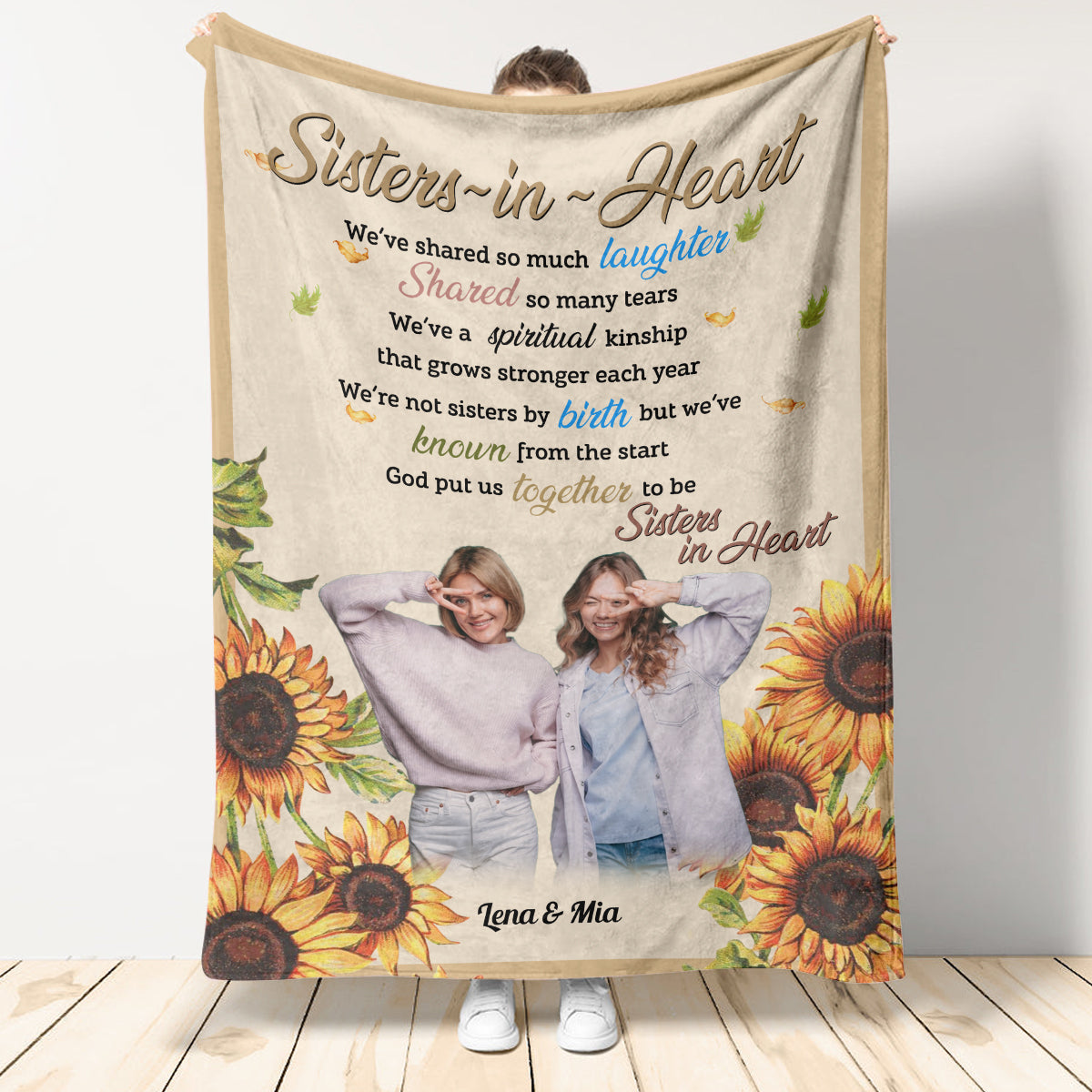 Sisters In Heart - Personalized Blanket - Gift For Sister, Friends 1692245257714.jpg