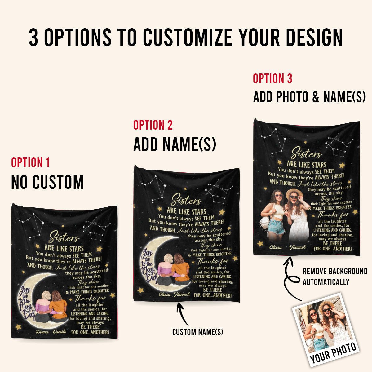 Sisters Are Like Stars - Personalized Blanket - Gift For Sister 1692342962286.jpg