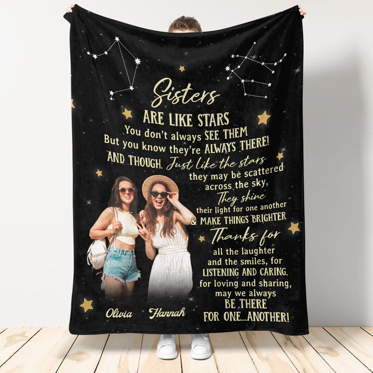 Sisters Are Like Stars - Personalized Blanket - Gift For Sister 1692342962320.jpg