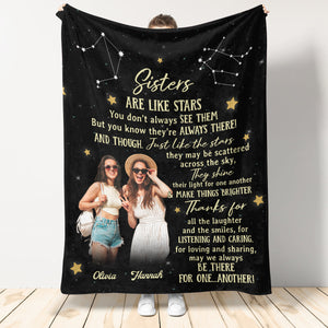 Sisters Are Like Stars - Personalized Blanket - Gift For Sister 1692342962320.jpg