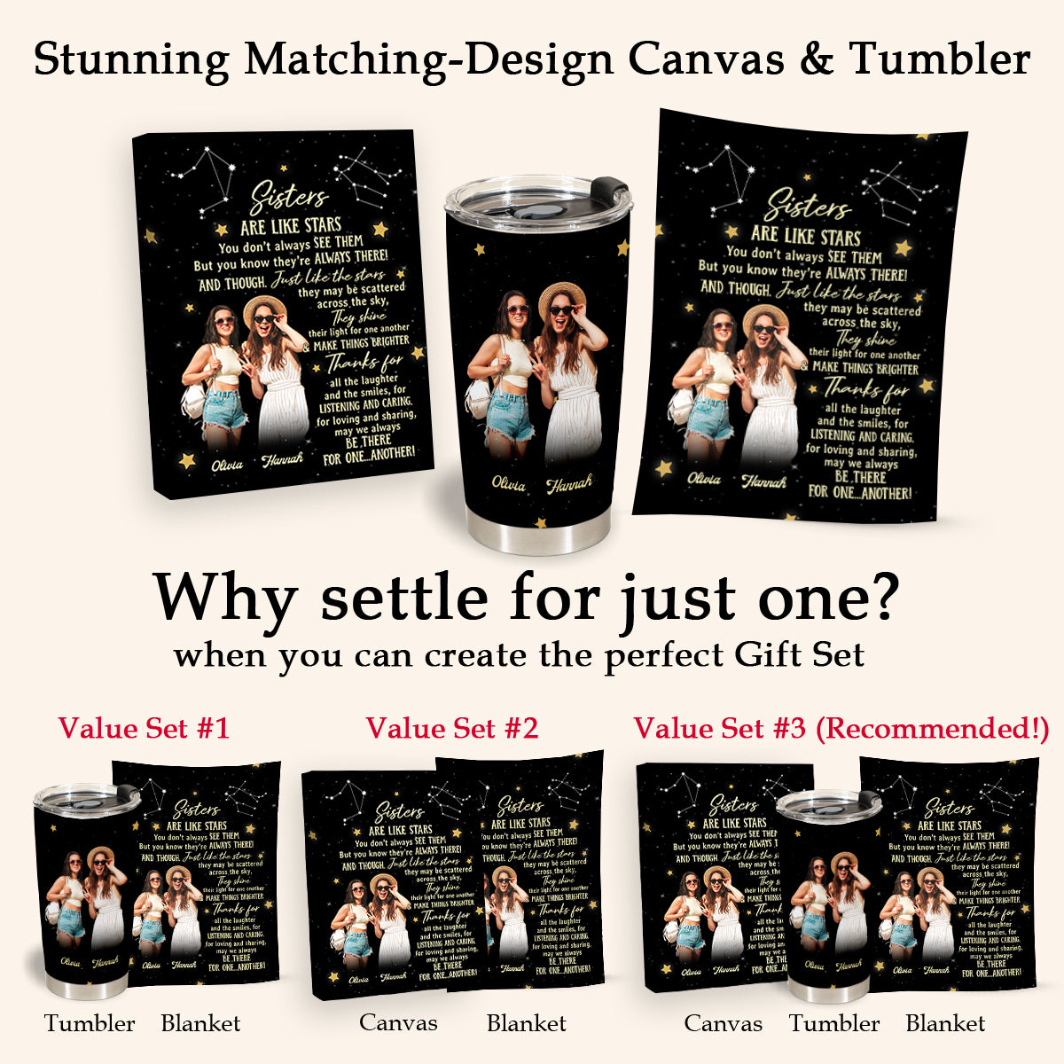 Sisters Are Like Stars - Personalized Blanket - Gift For Sister 1692342962389.jpg