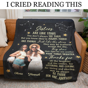 Sisters Are Like Stars - Personalized Blanket - Gift For Sister 1692342962440.jpg