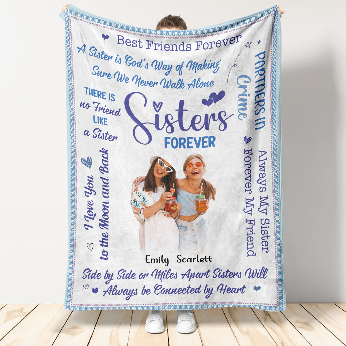 Sisters Forever - Personalized Blanket - Gift For Sister 1692410285189.jpg