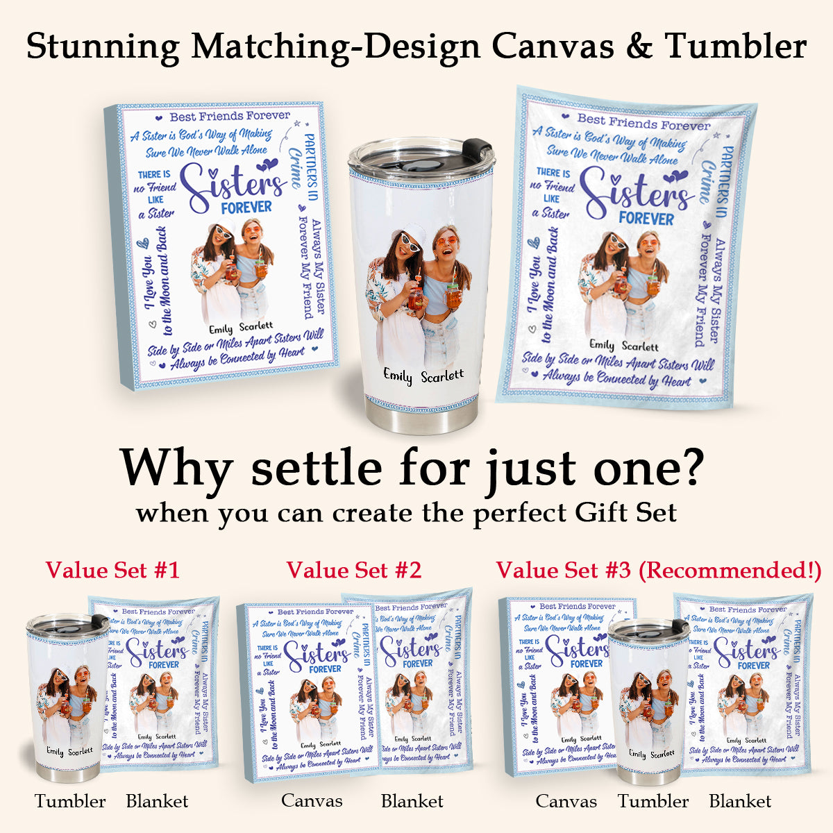 Sisters Forever - Personalized Blanket - Gift For Sister 1692410285220.jpg