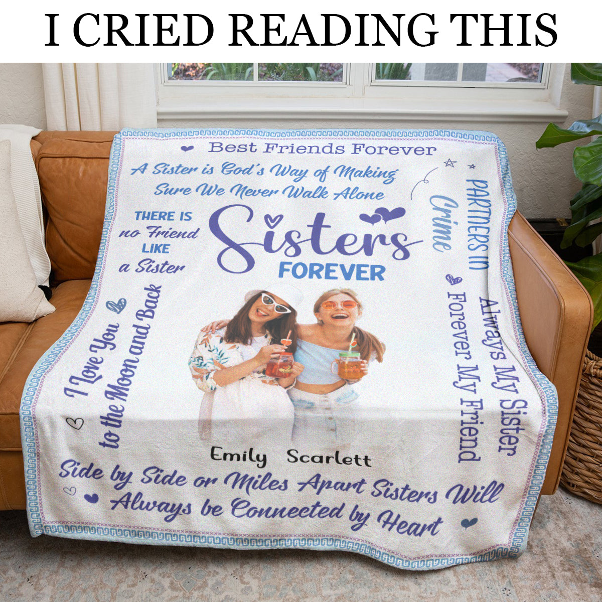 Sisters Forever - Personalized Blanket - Gift For Sister 1692410285551.jpg