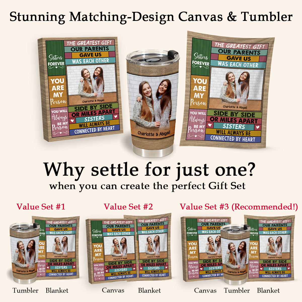 Side By Side Or Miles Apart Sisters And Brothers - Personalized Blanket - Gift For Sister 1692582534364.jpg