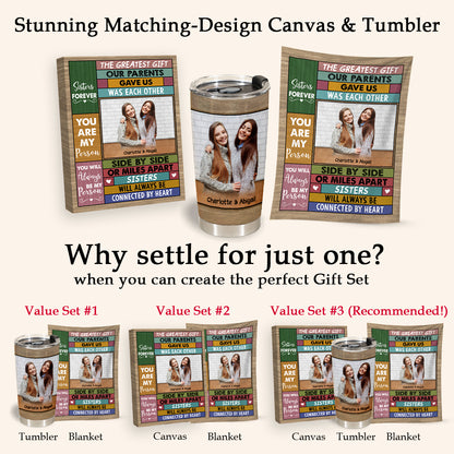 Side By Side Or Miles Apart Sisters And Brothers - Personalized Blanket - Gift For Sister 1692582534364.jpg