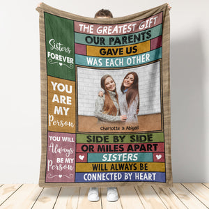 Side By Side Or Miles Apart Sisters And Brothers - Personalized Blanket - Gift For Sister 1692582534373.jpg
