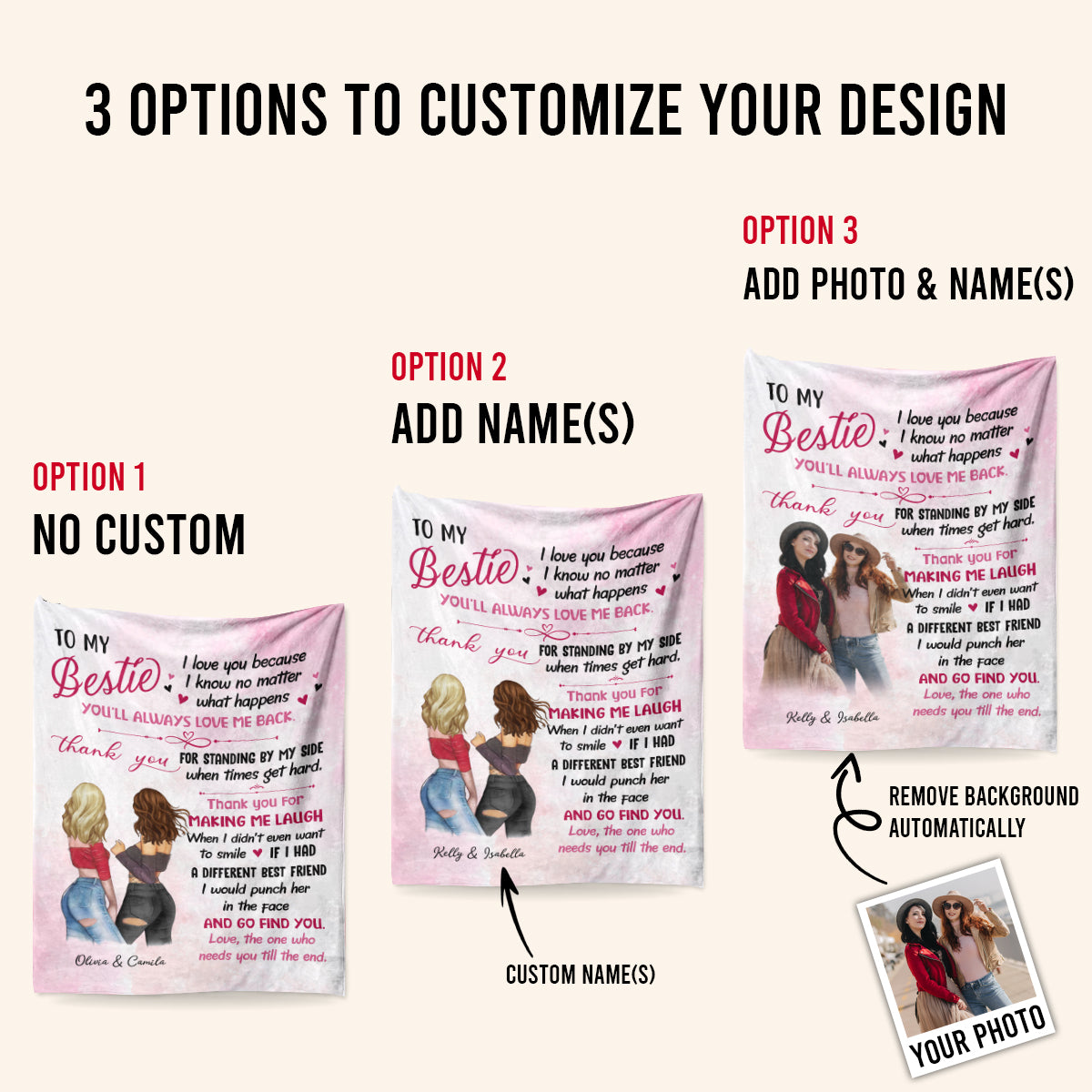 To My Bestie - Personalized Blanket - Gift For Besties, Friends, Sister 1692847508580.jpg