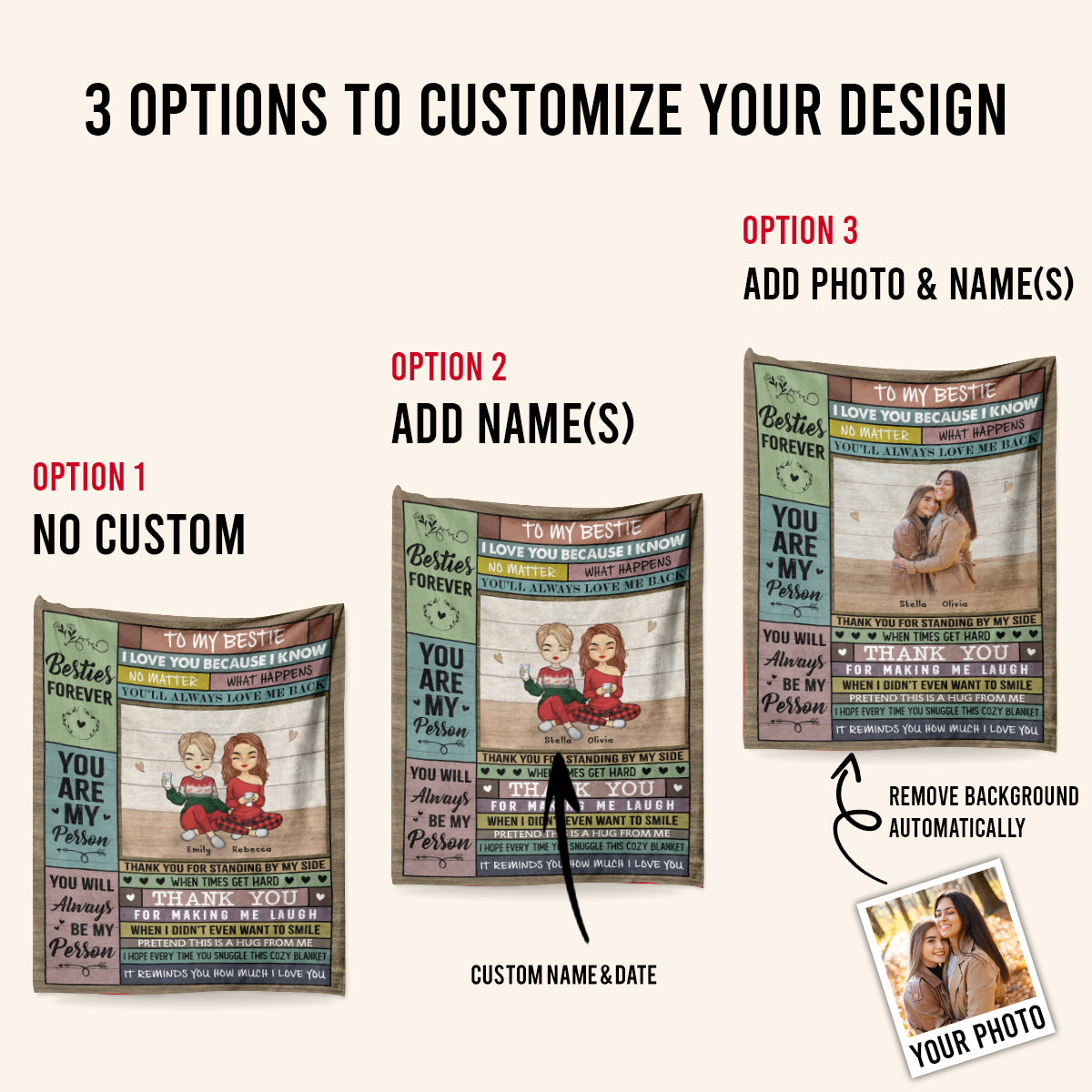 Thanks For Always Standing By My Side - Personalized Blanket - Gift For Friends, Sisters, Besties 1692955336844.jpg