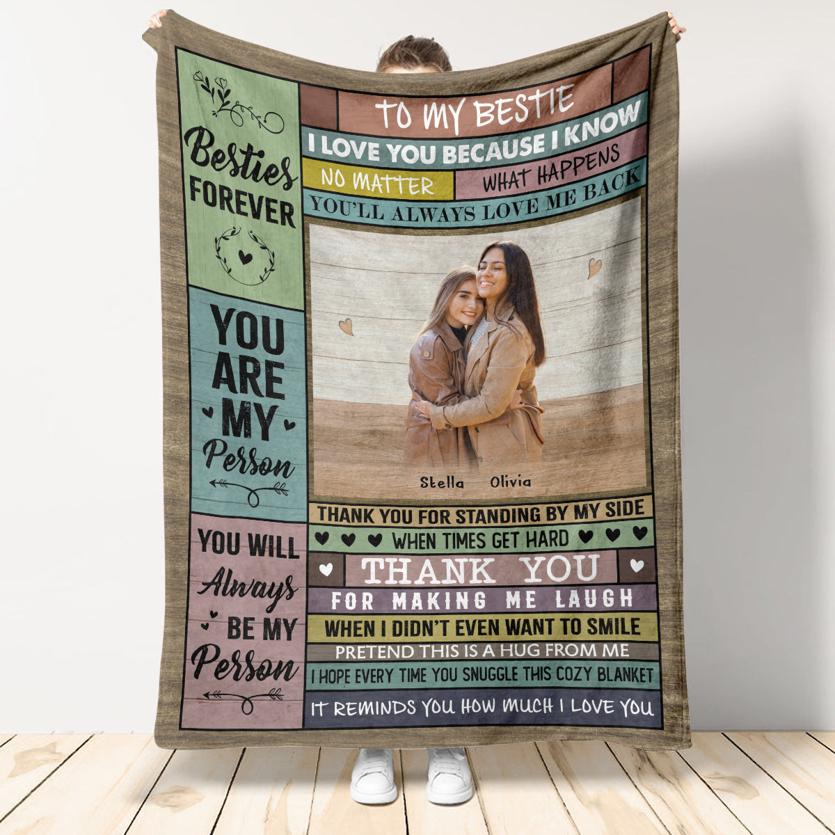 Thanks For Always Standing By My Side - Personalized Blanket - Gift For Friends, Sisters, Besties 1692955336912.jpg