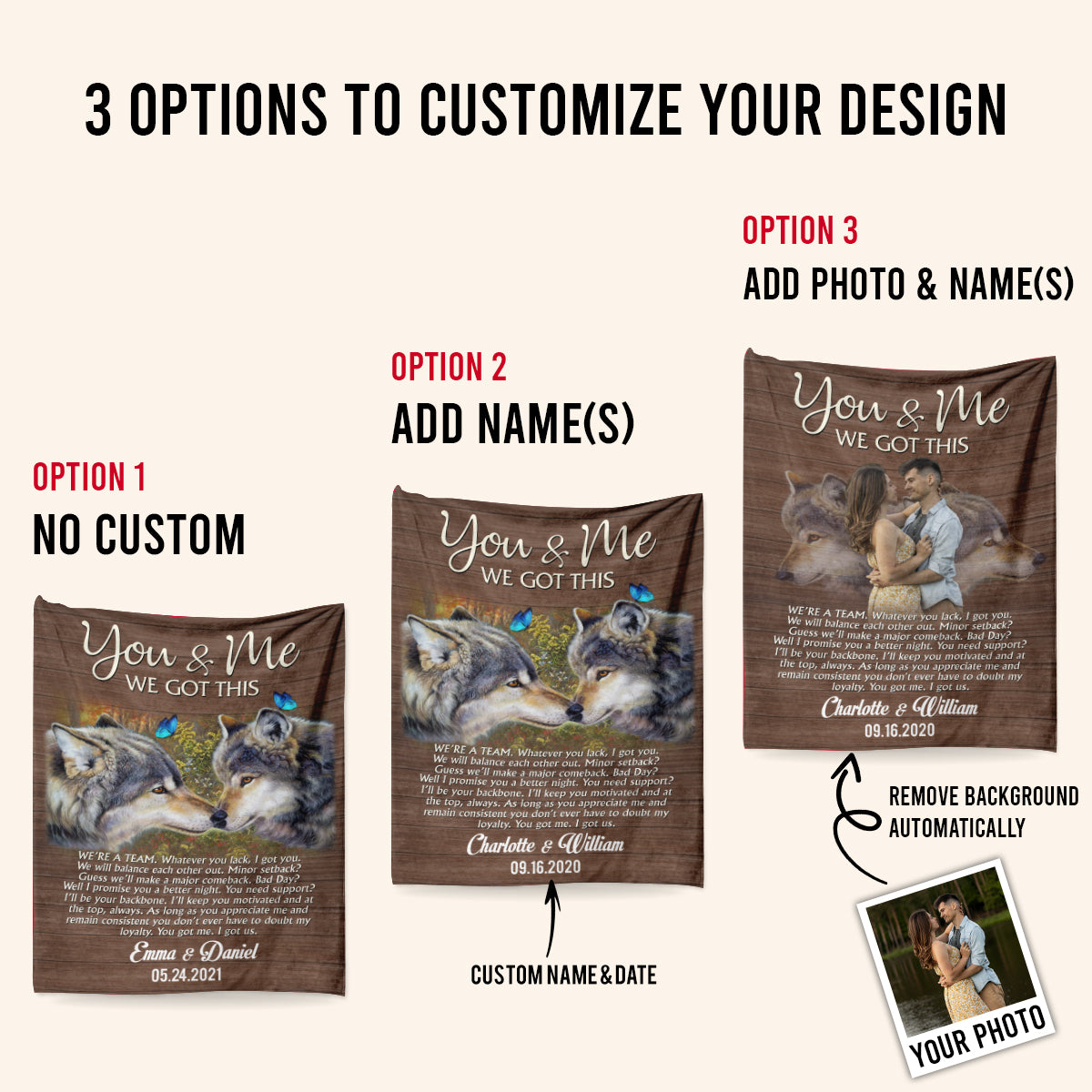 You And Me We Got This Wolf - Personalized Blanket - Gift For Couples 1693362740348.jpg