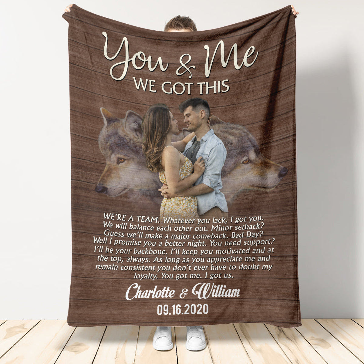 You And Me We Got This Wolf - Personalized Blanket - Gift For Couples 1693362740365.jpg