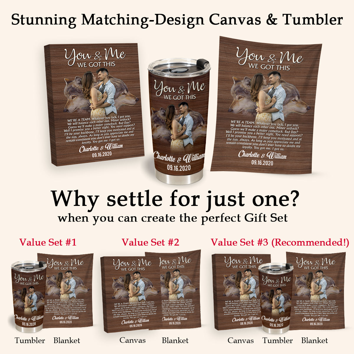 Wolf Couple Personalized Blanket Gift For Anniversary Gift For Wedding