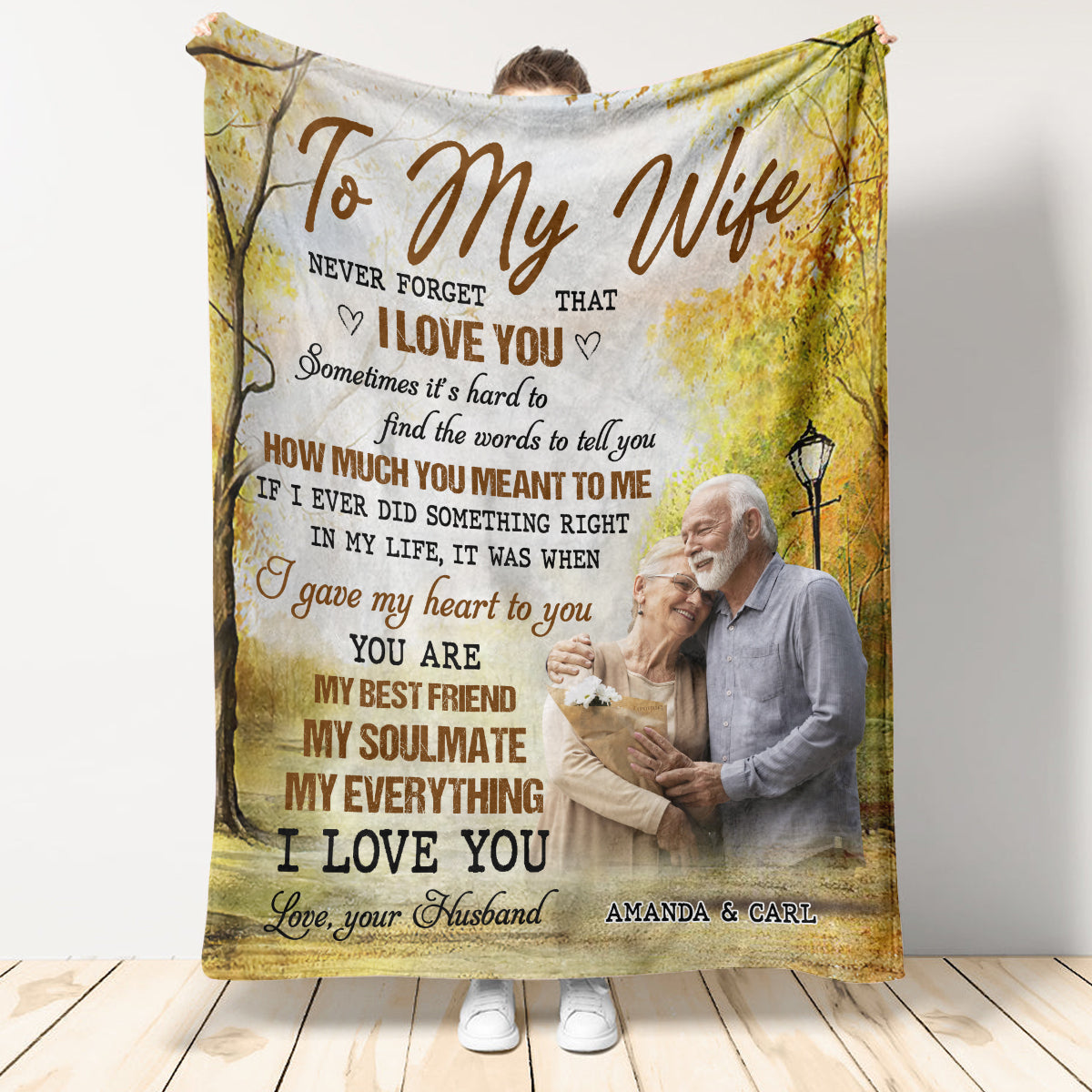 To My Wife Never Forget That I Love You - Personalized Blanket - Gift For Wife, Couples 1693555050771.jpg
