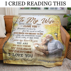 To My Wife Never Forget That I Love You - Personalized Blanket - Gift For Wife, Couples 1693555050802.jpg