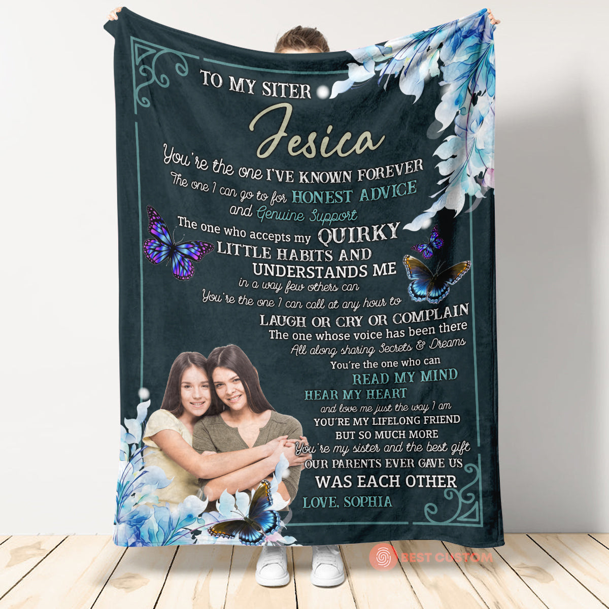 You Are The One I've Known Forever Butterfly - Personalized Blanket - Gift For Sister 1693988592981.jpg