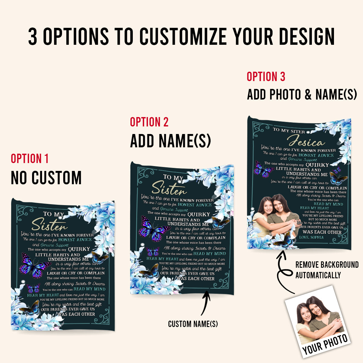 You Are The One I've Known Forever Butterfly - Personalized Blanket - Gift For Sister 1693988592992.jpg