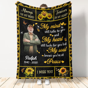 Sunflower My Mind Still Talk To You - Personalized Blanket - Memorial 1694404126396.jpg