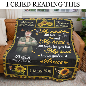 Sunflower My Mind Still Talk To You - Personalized Blanket - Memorial 1694404126453.jpg