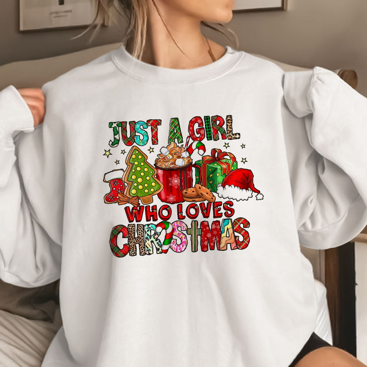 Just A Girl Who Loves Christmas   Apparel   Christmas Gift 1696044625163.jpg