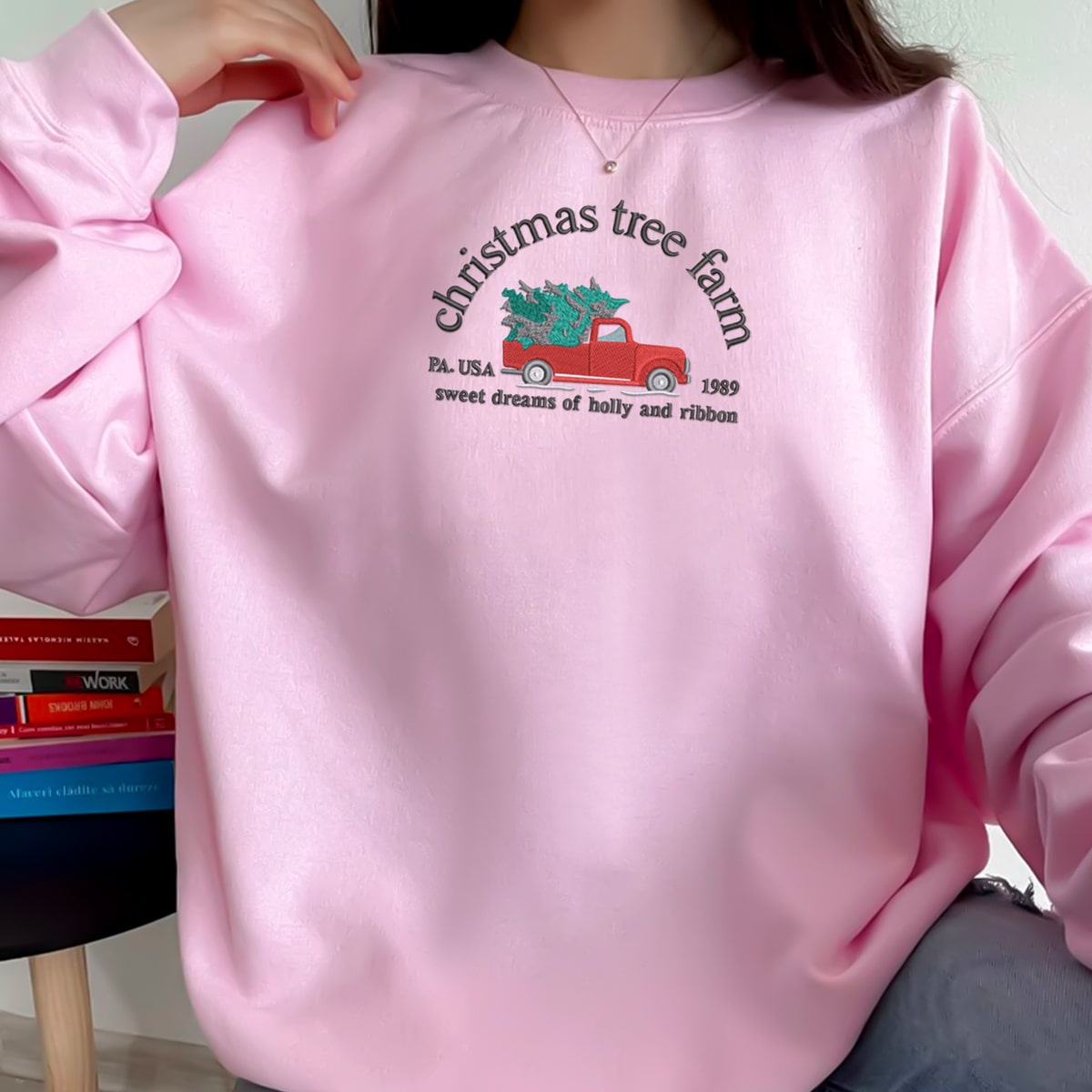 Chrismas Tree Farm Song TS Embroidered Shirt  1696491598536.jpg