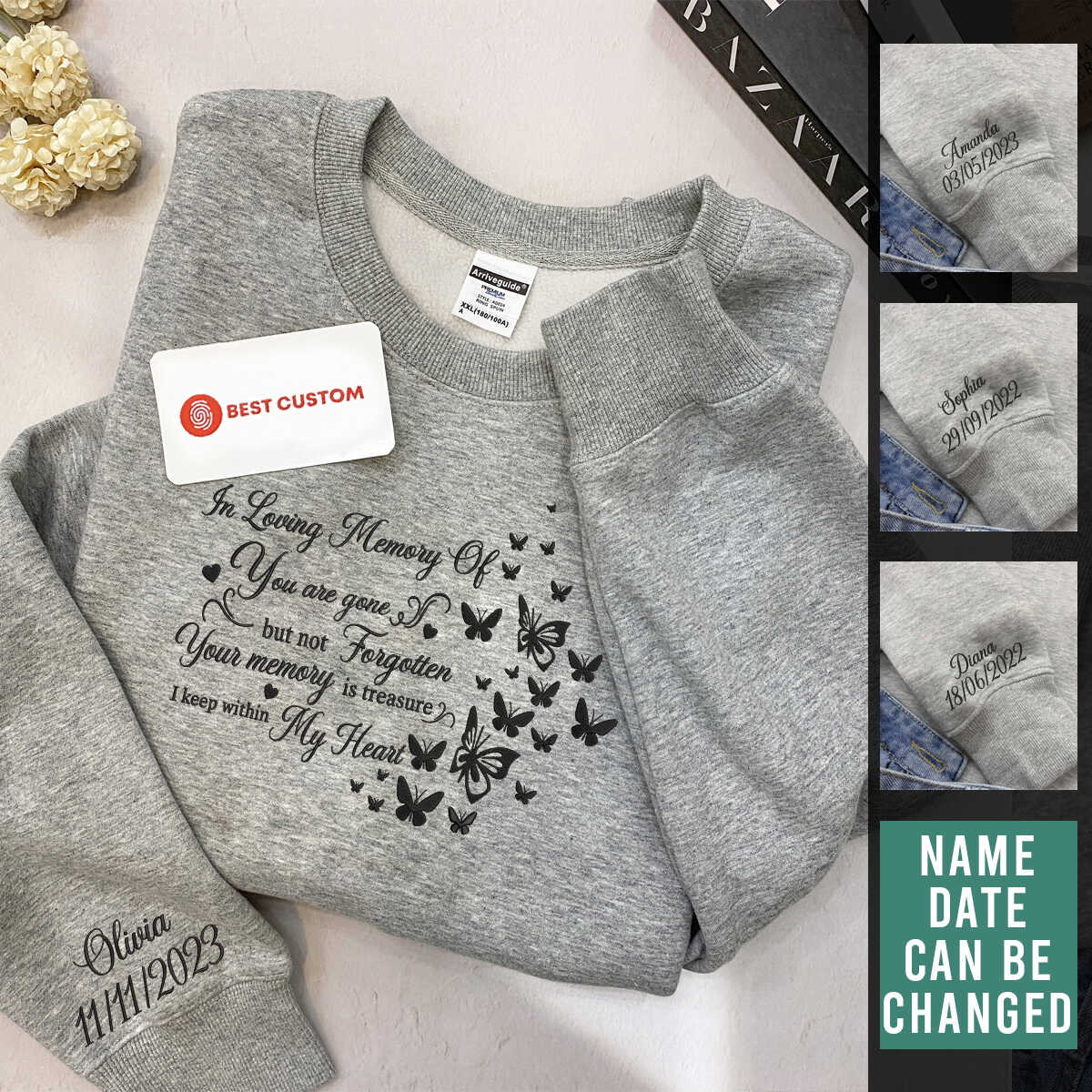 Embroidered Youre Gone But Not Forgotten Custom Embroidery Memorial Shirt With Name 1697537870143.jpg