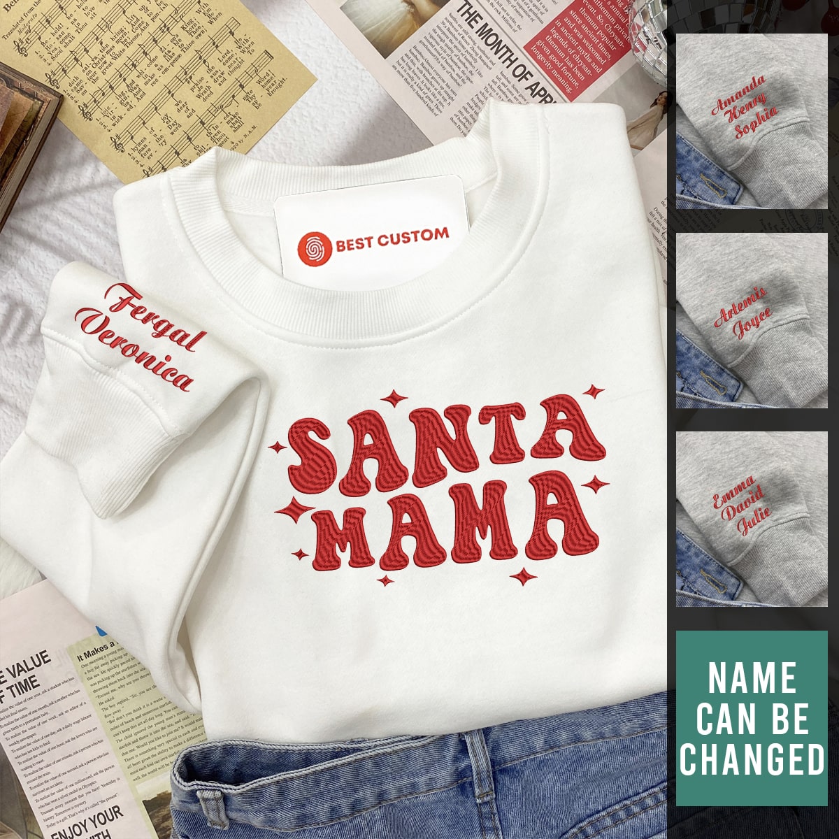 Santa Mama   Embroidered Apparel   Gift For Mother Christmas 1698047287921.jpg