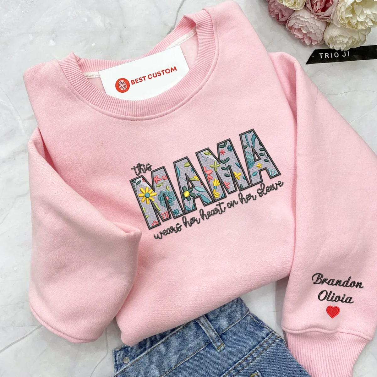 This Mama Wear Her Heart On Sleeve   Personalized Embroidered Apparel 1698896452246.jpg