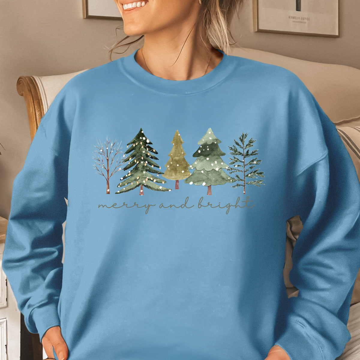 Merry  Bright Watercolor Christmas Tree   Apparel   Christmas Gift 1698898716820.jpg