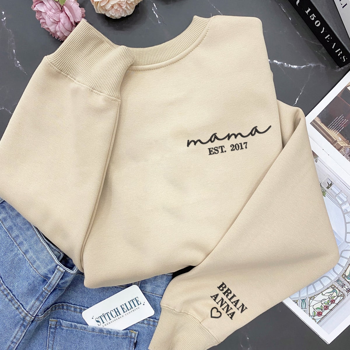 Mother With Kids Names   Embroidered Apparel   Gift For Mother 1698914483782.jpg