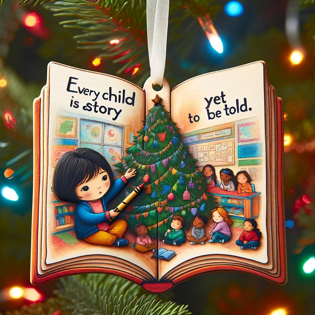 Kindergarten Teacher Ornament "every Child Is A Story Yet To Be Told" 1699072349243.jpg
