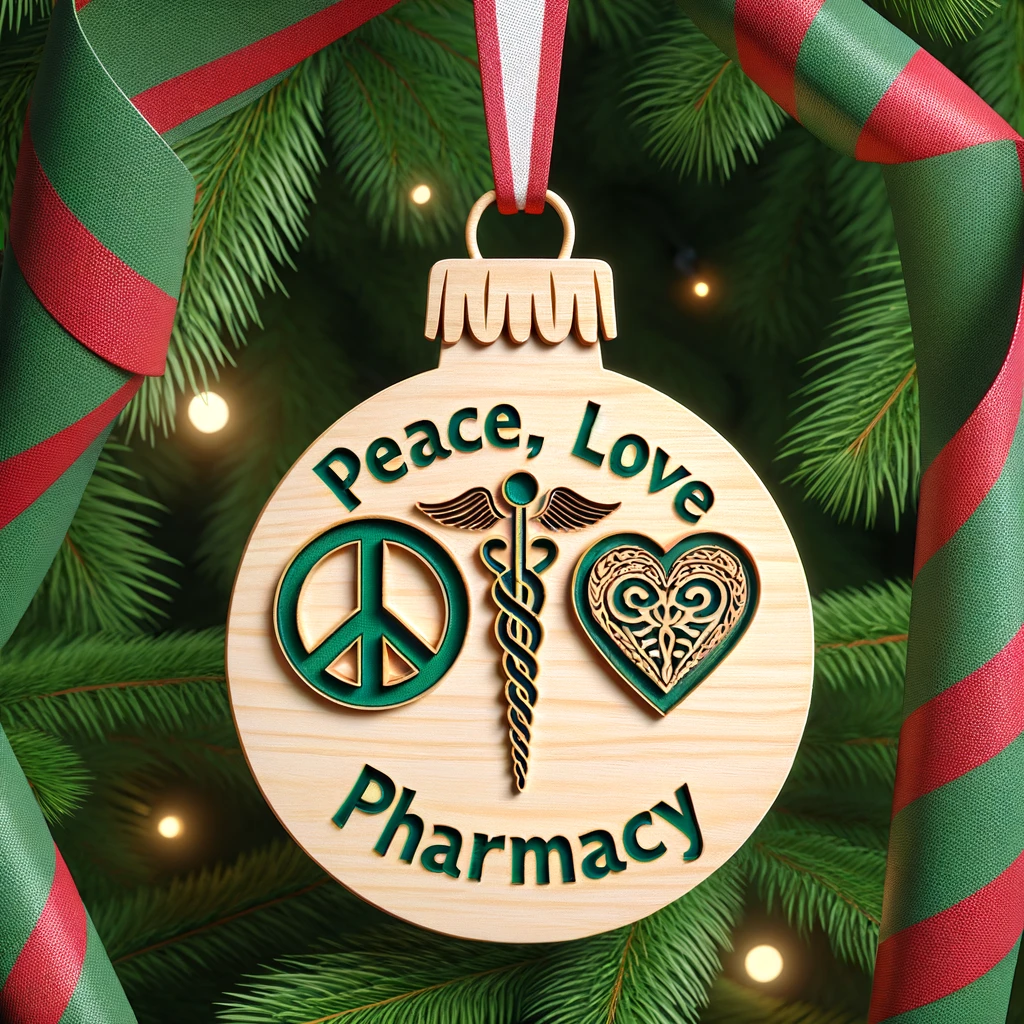 Pharmacist Ornament "peace, Love, Pharmacy" 1699245515383.png