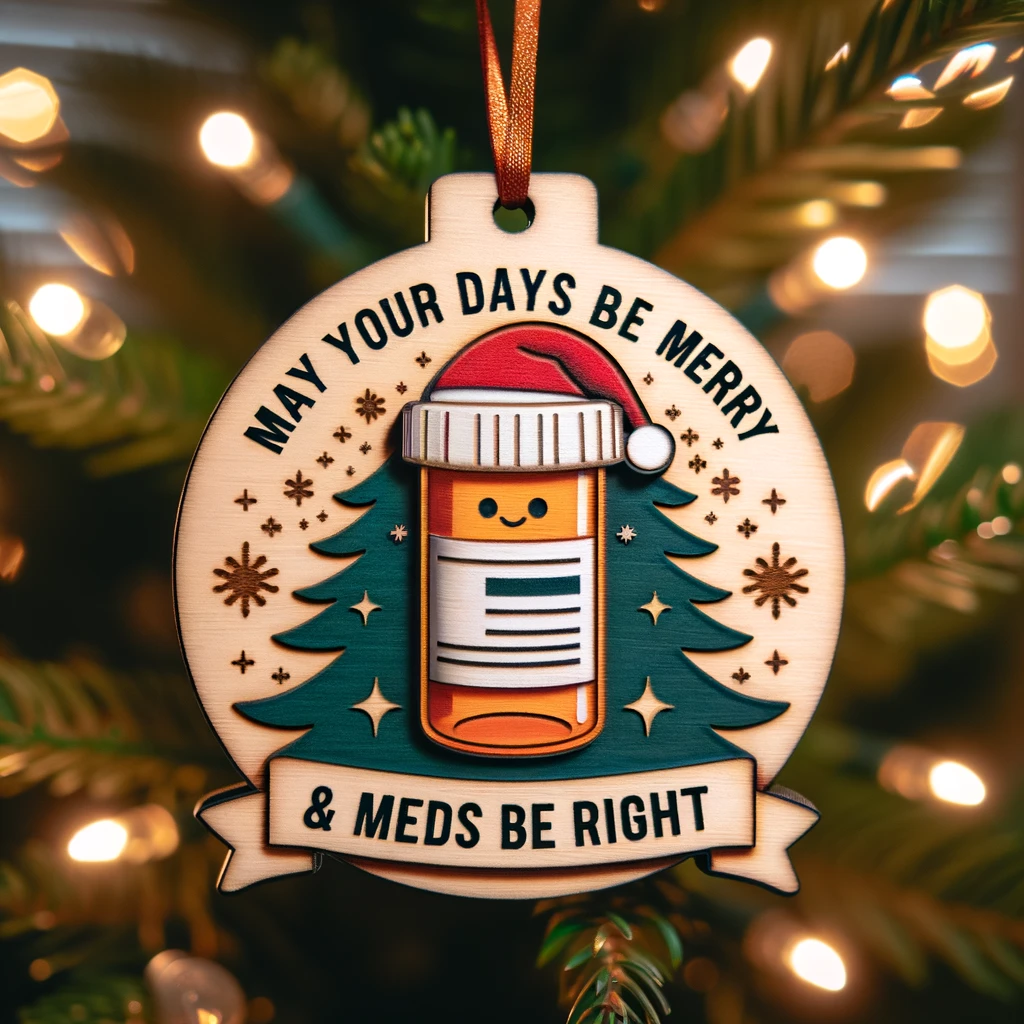 Pharmacist Ornament ""may Your Days Be Merry & Meds Be Right" 1699245818927.png