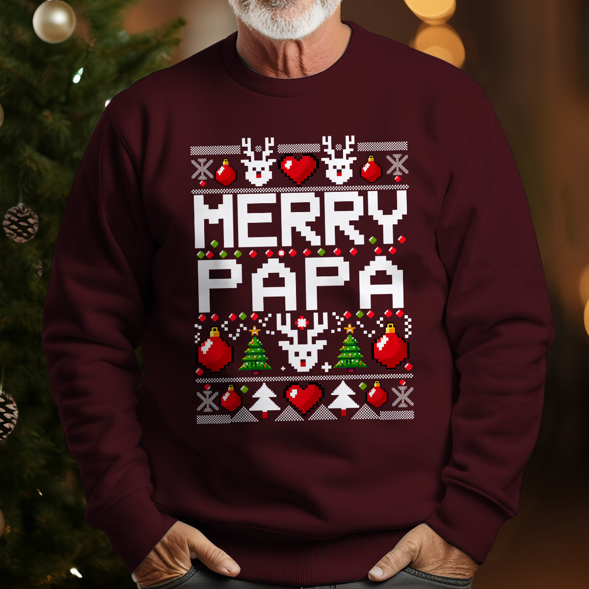 Merry Papa - Ugly Sweatshirt - Christmas Gift For Father 1699254915928.jpg