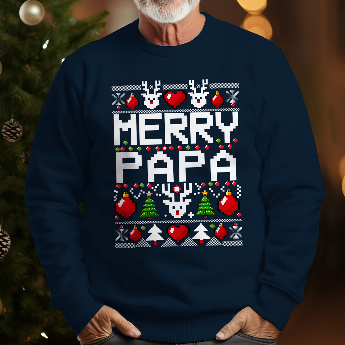 Merry Papa - Ugly Sweatshirt - Christmas Gift For Father 1699254916063.jpg